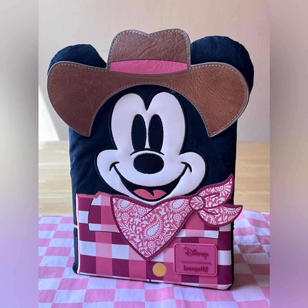 🤠 LOUNGEFLY WESTERN MICKEY MOUSE COSPLAY PLUSH REFILLABLE  STATIONARY JOURNAL🤠